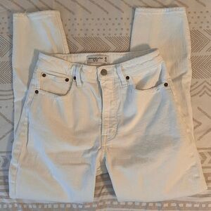 Abercrombie & Fitch The Skinny High Rise Jean, White, Curve Love Fit, 26 Short